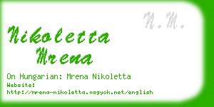nikoletta mrena business card